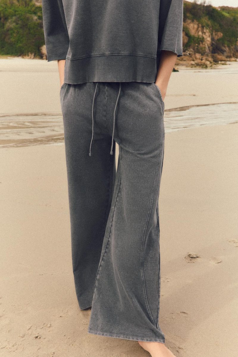 WASHED EFFECT PANTS - GREY