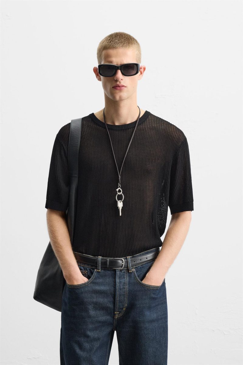 OPENWORK KNITTED T-SHIRT