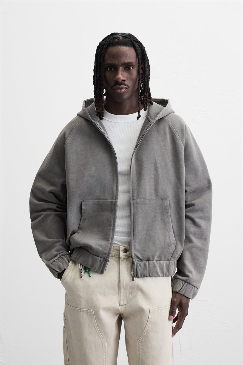 BOILED HOODIE WITH ZIPPER