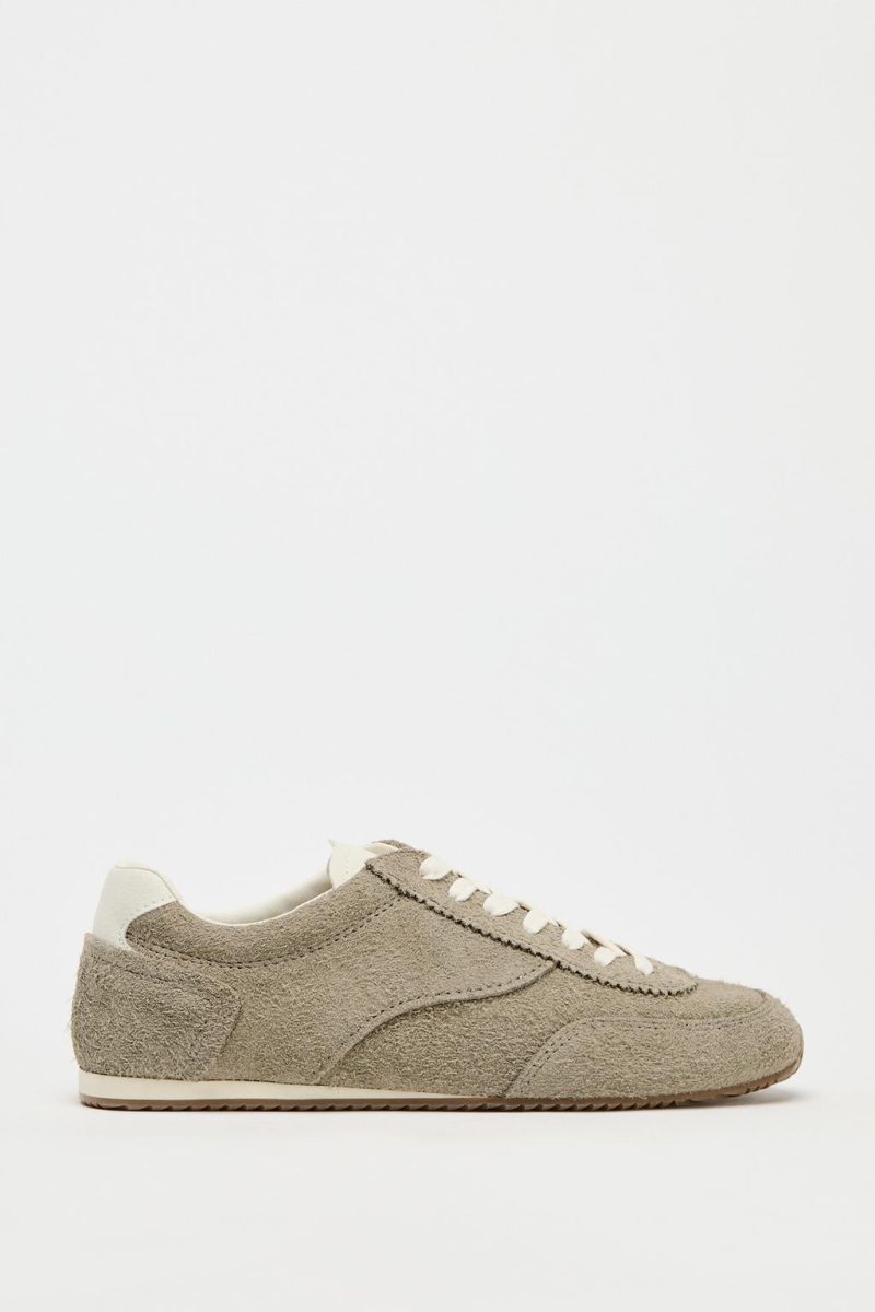 LEATHER SNEAKERS WITH CONTRAST INSERTS