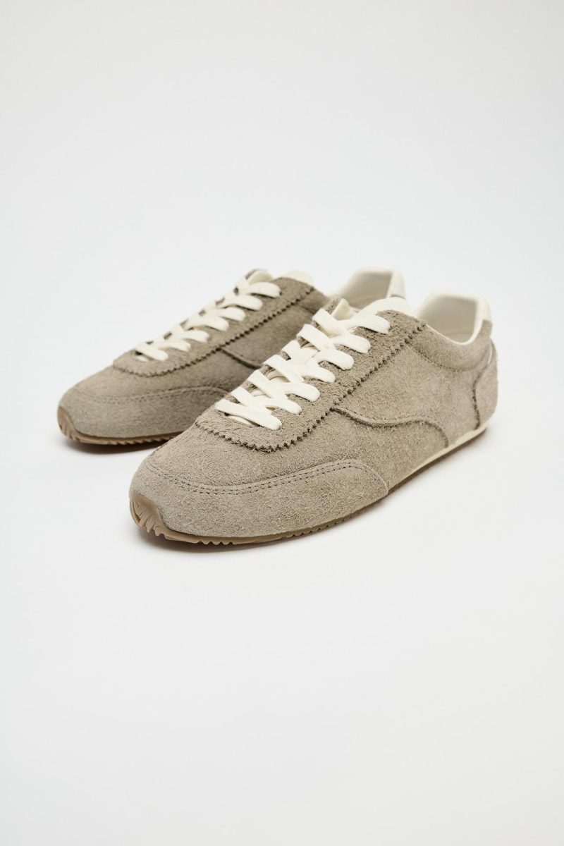 LEATHER SNEAKERS WITH CONTRAST INSERTS - Image 2